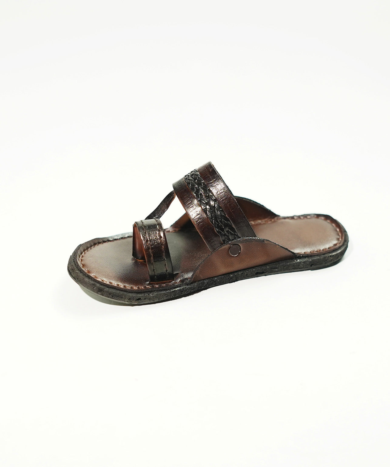 Leather chappal - Carob