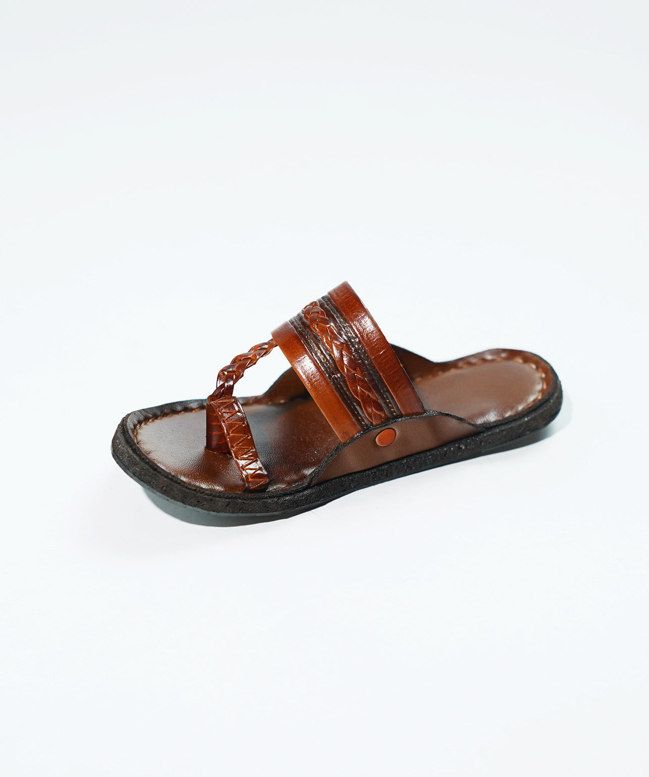 Leather chappal - Brown