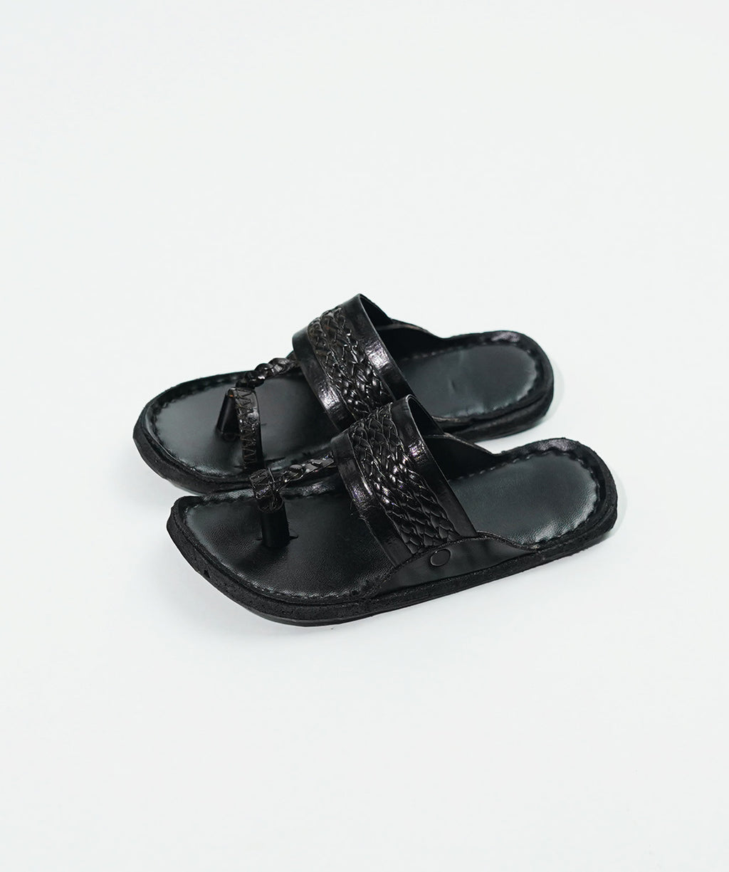 Leather chappal - Black
