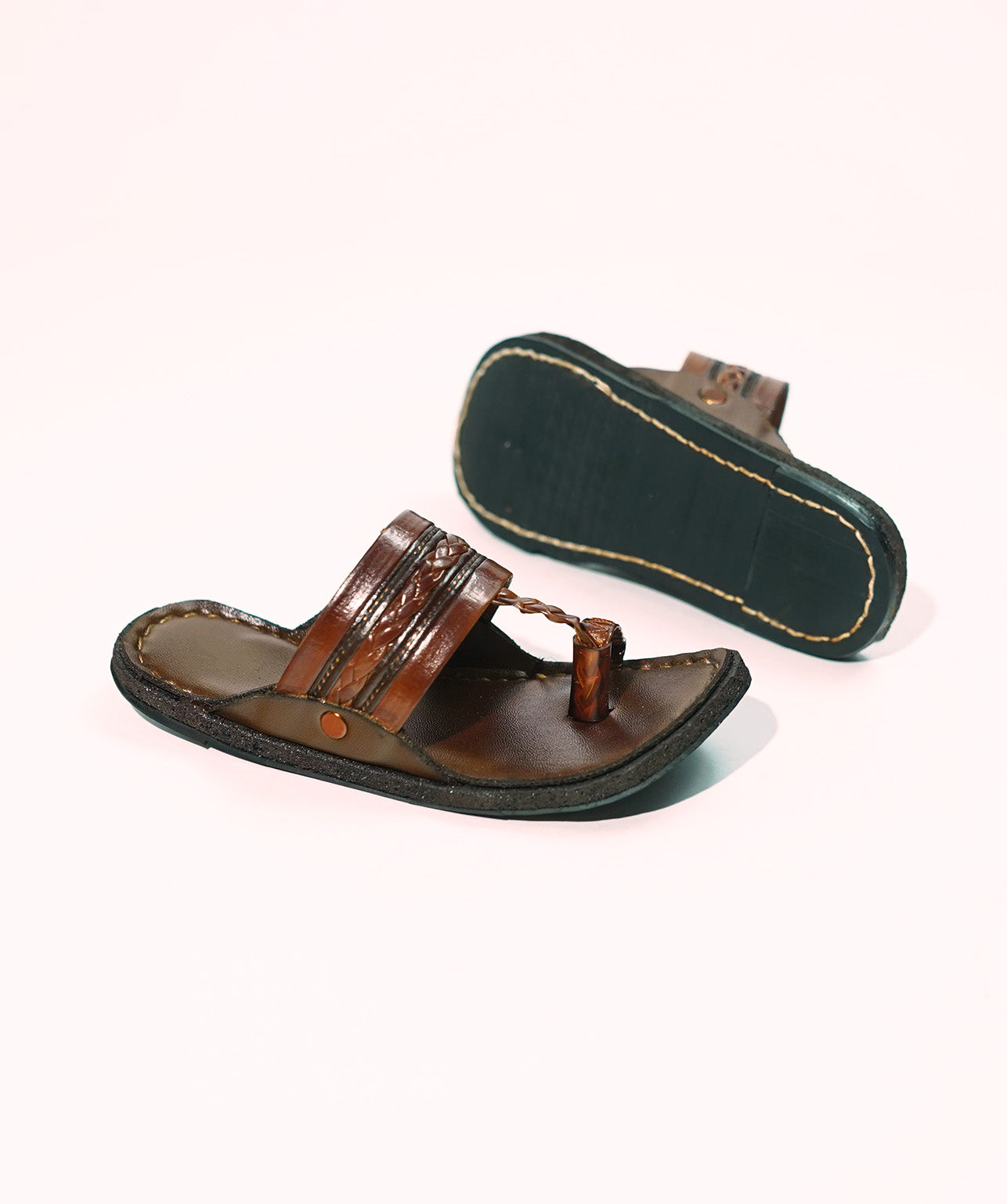 Leather chappal - Brown